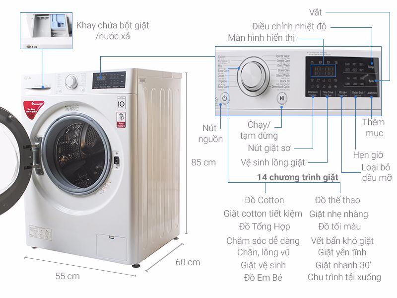 máy giặt LG FC1475N5W2