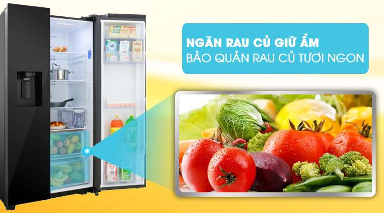 Tủ lạnh Samsung 635 lít - Ngăn rau củ giữ ẩm, bảo quản rau củ tươi ngon