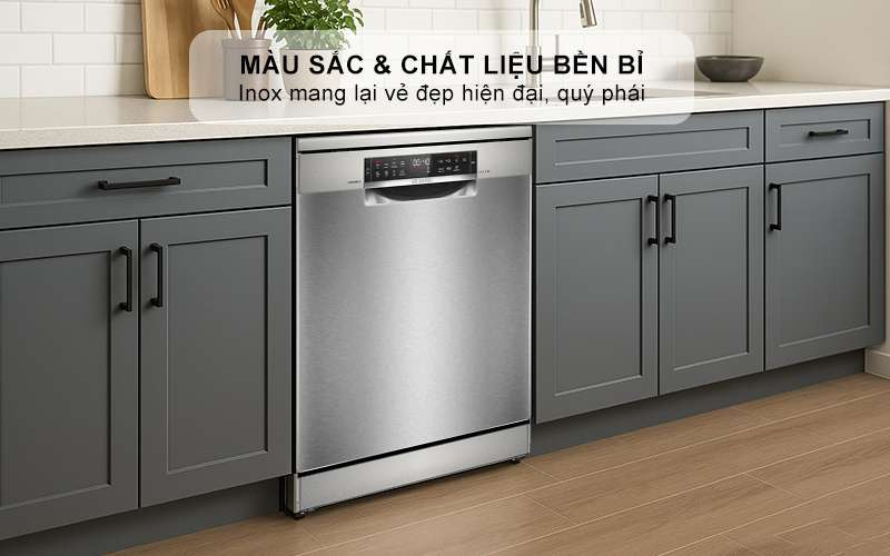 Bosch SMS6ZCI01P - Màu sắc và chất liệu Inox mang lại vẻ đẹp hiện đại, quý phái