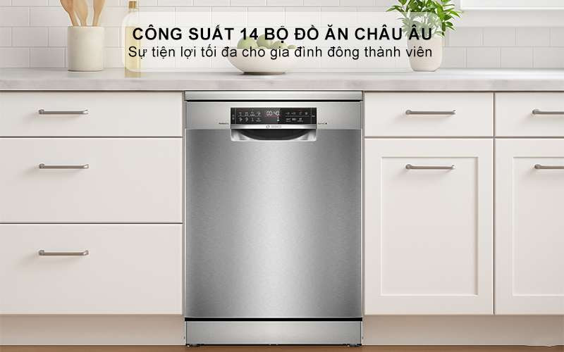 SMS6ZCI01P - Công suất rửa 14 bộ đồ ăn Châu Âu mang đến sự tiện lợi cho gia đình đông thành viên