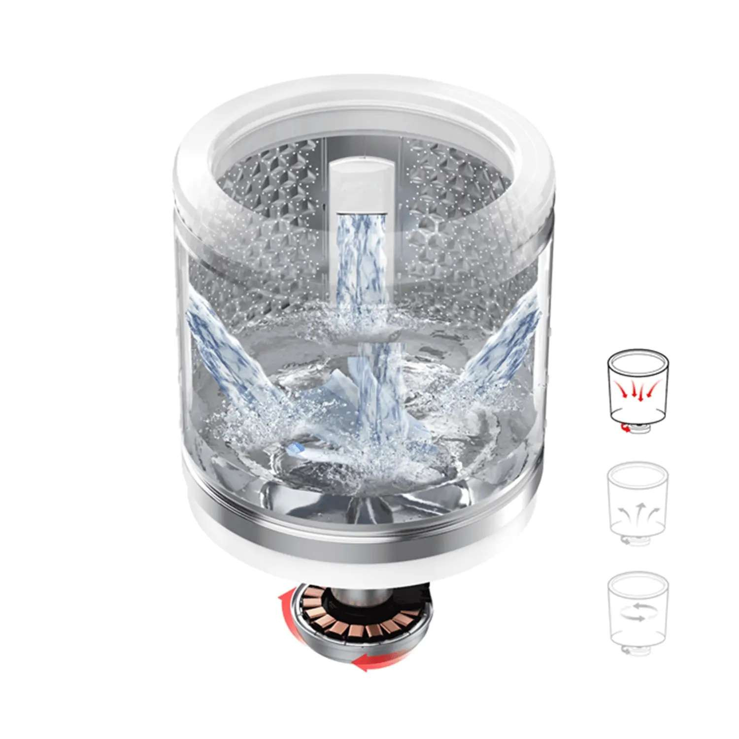 AW-T26D1400TV(MG) - 04 luồng nước mạnh mẽ giúp giặt siêu sạch