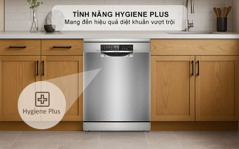 Máy rửa bát Bosch - Bát đũa sạch khuẩn hơn với tính năng rửa diệt khuẩn Hygiene Plus
