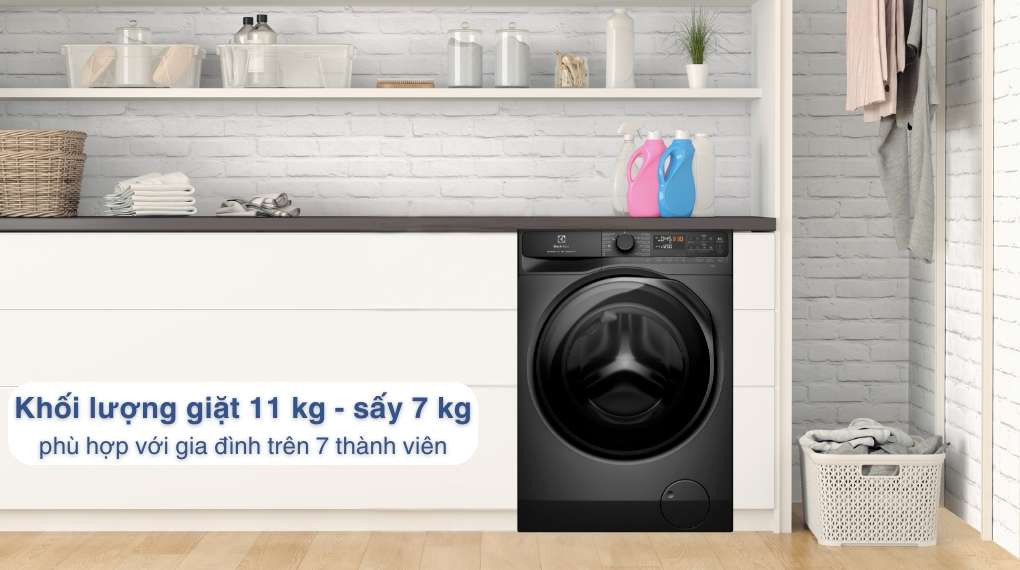 Máy giặt sấy Electrolux giặt 11kg - sấy 7kg EWW1143R7SC - Khối lượng giặt và chương trình