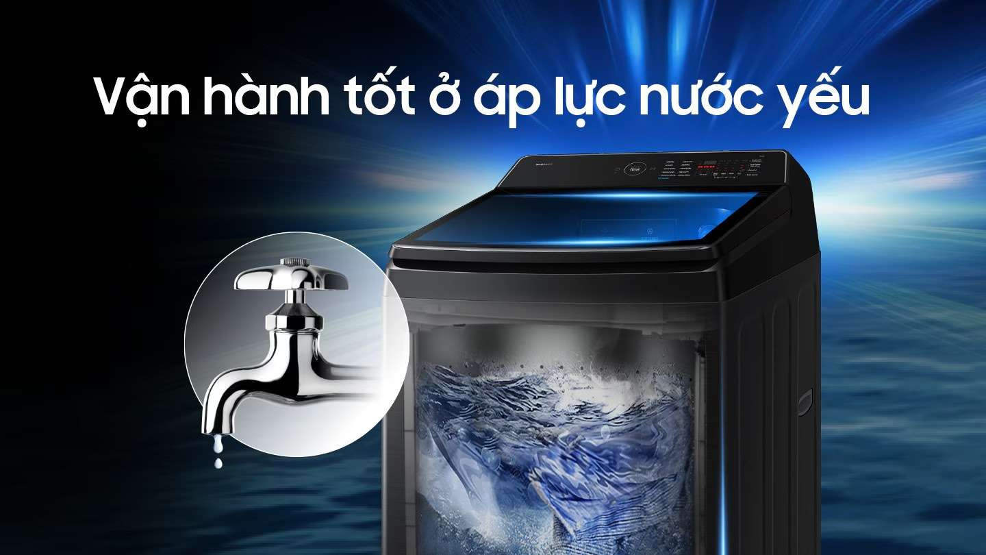 Máy giặt WA40F95E1CSV - Vận hành tốt ở áp lực nước yếu