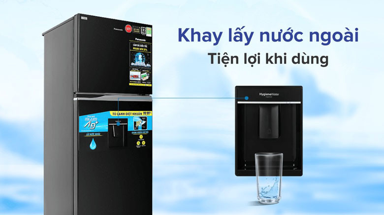 Tủ lạnh Panasonic 2 cánh - Ngăn lấy nước bên ngoài kháng khuẩn, đảm bảo vệ sinh an toàn