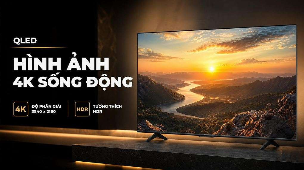Tivi QLED TCL 4K 55 inch 55P7L - Chất lượng hình ảnh 4K sắc nét với công nghệ Quantum Dot