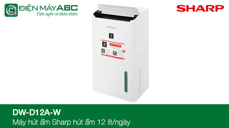 máy hút ẩm sharp dw d12a w 25m2
