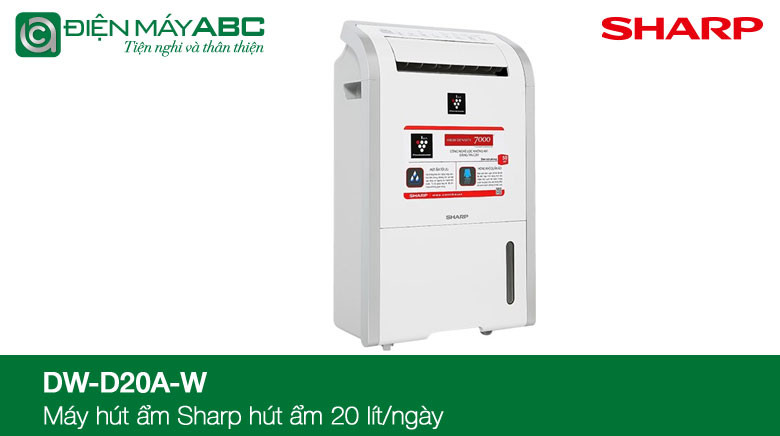 hút ẩm sharp dw d20a w