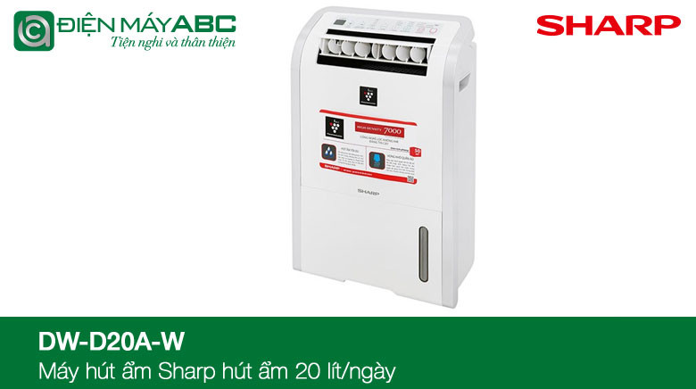 máy hút ẩm gia đình 20l sharp dw d20a w