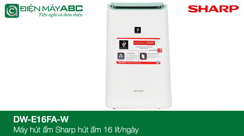 máy hút ẩm lọc không khí sharp dw e16fa w