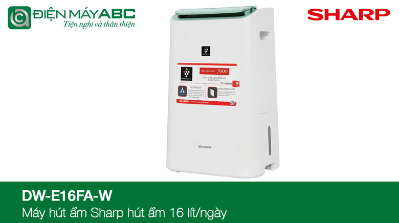 máy hút ẩm sharp dw e16fa w