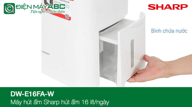 máy lọc không khí hút ẩm sharp dw e16fa w
