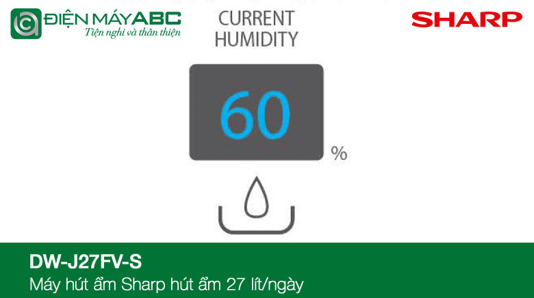 máy lọc không khi kết hợp hút ẩm sharp dw j27fv s