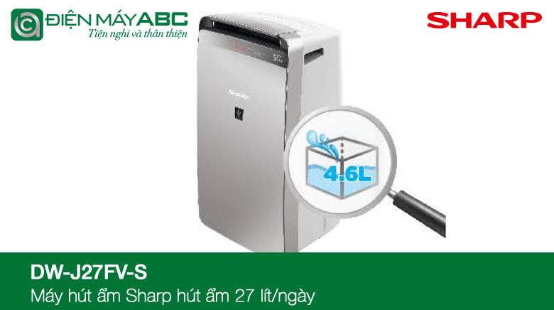 máy hút ẩm sharp dw j27fv