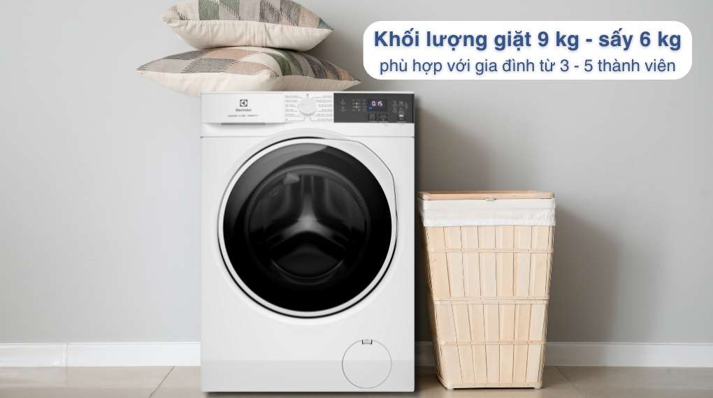 Máy giặt sấy Electrolux giặt 9kg - sấy 6kg EWW9024P3WC - Khối lượng giặt và chương trình