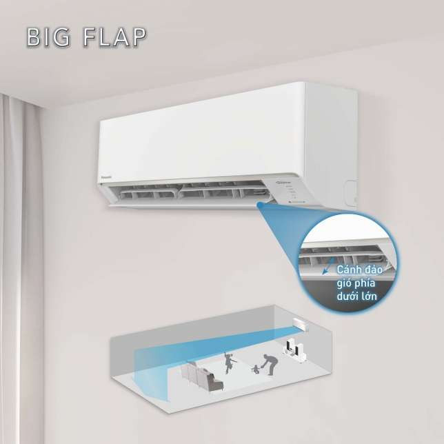 CU/CS-RU9CKH-8D - Lưu lượng gió dài nhờ cánh đảo gió lớn