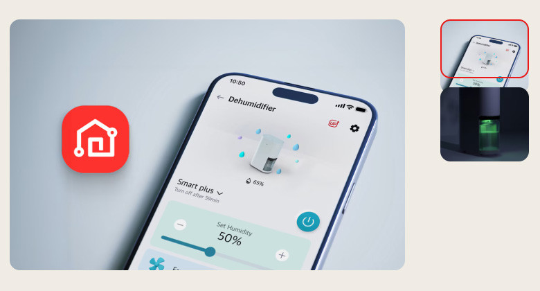 LG ThinQ™ – Điều khiển thông minh từ xa - Máy hút ẩm LG Dual Inverter DD23GMWE1