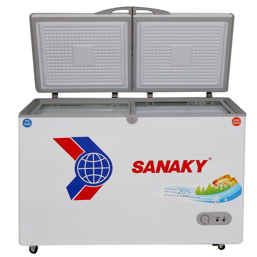 Tủ đông Sanaky SNK-3700W dàn đồng 2 ngăn 2 cánh model mới