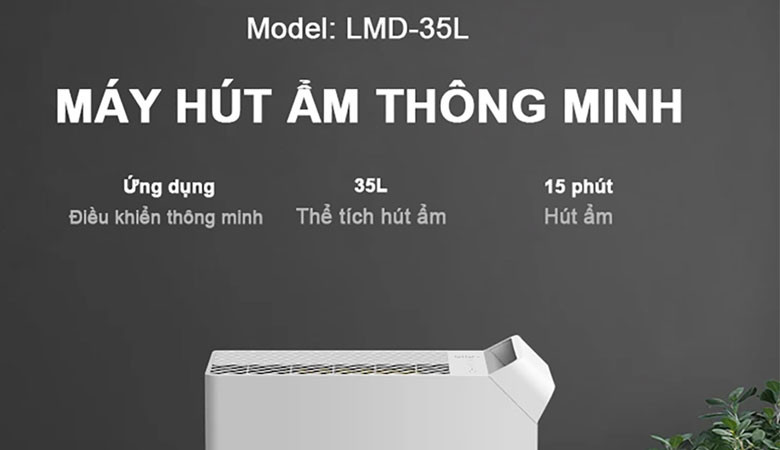 Máy hút ẩm Lumias LMD-35L sở hữu màn hình LED cảm ứng