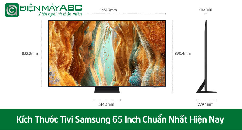 Kích thước tivi Samsung 65 inch - Samsung Neo QLED AI QA65QN70F