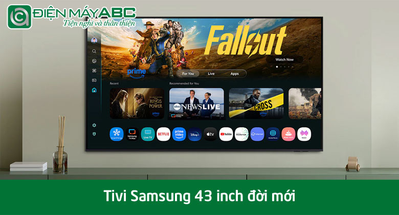 Tivi Samsung 43 inch kích thước bao nhiêu? Cập nhật mới nhất tại điện máy ABC