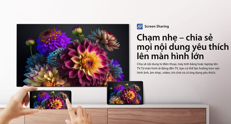 TV Toshiba QLED - Chạm nhẹ chia sẻ mọi nội dung yêu thích lên màn hình lớn
