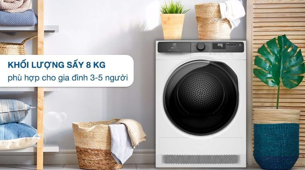 Máy sấy Electrolux 8kg - Khối lượng sấy - Chương trình hoạt động