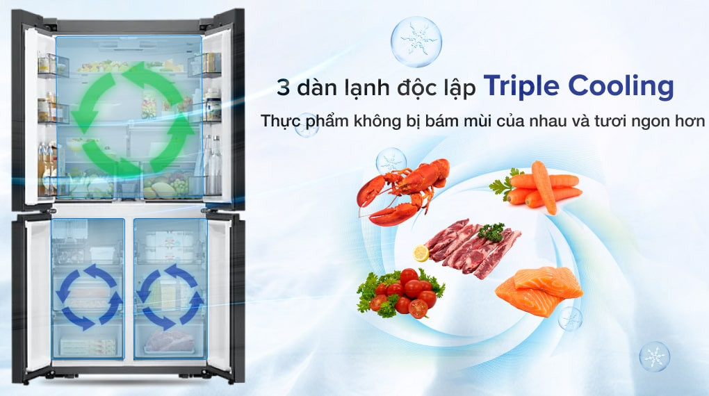 Tủ lạnh Samsung Inverter 599 lít Multi Door Bespoke RF60A91R177/SV - Công nghệ bảo quản và làm lạnh