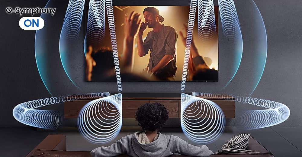 Bộ loa thanh Samsung - Công nghệ Q-Symphony đồng tối đa với loa TV bằng công nghệ AI