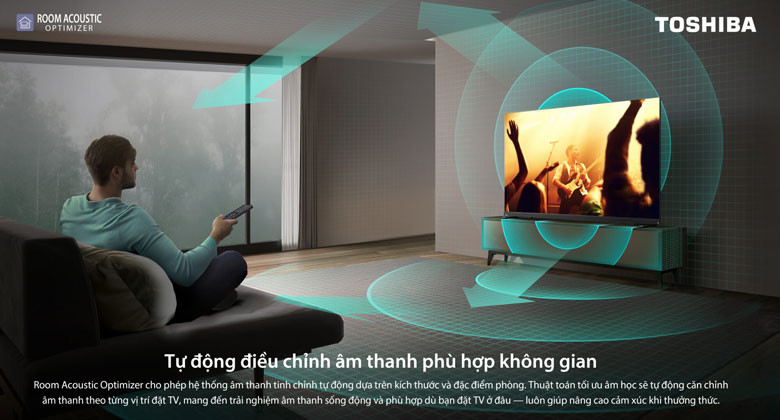 Toshiba 85 inch - Tự động điều chỉnh âm thanh phù hợp không gian