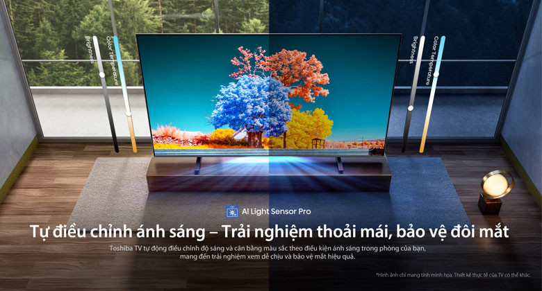 Tivi Toshiba MiniLED 85 inch - Tự động thích ứng ánh sáng hoàn hảo trong mọi điều kiện ánh sáng