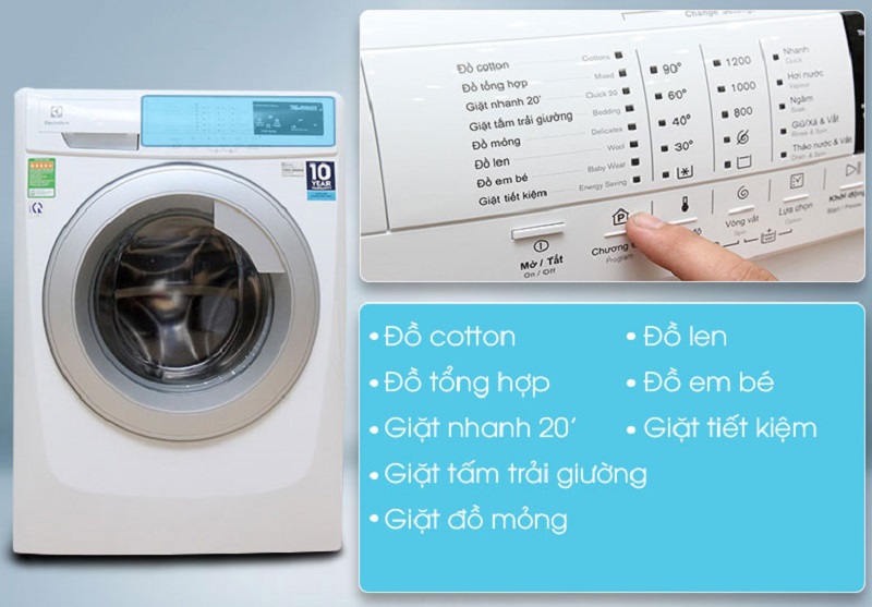 Những ưu điểm của máy giặt Electrolux 8 kg lồng ngang EWF12843