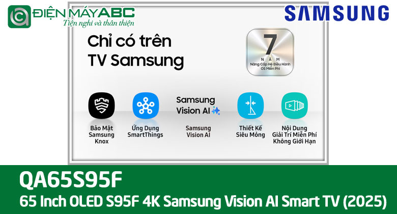 Giá tivi Samsung 65 inch OLED S95F tháng 10 năm 2025 tại điện máy ABC
