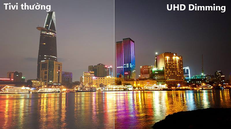 công nghệ UHD Dimming Smart Tivi Cong Samsung 55 inch UA55NU8500