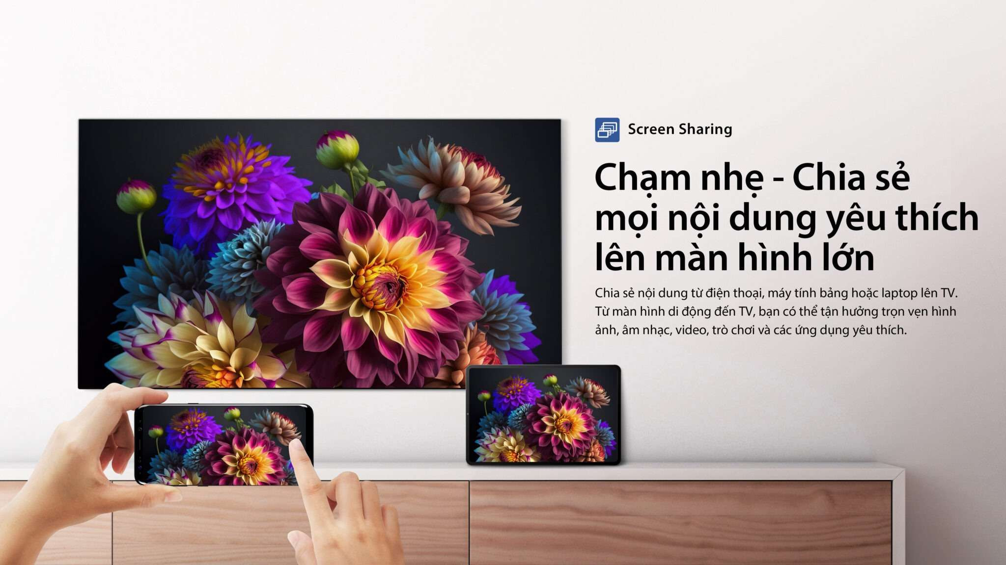 Smart Tivi Toshiba Full HD 32 inch 32V37SP - Chạm nhẹ chia sẻ mọi nội dung yêu thích lên màn hình lớn