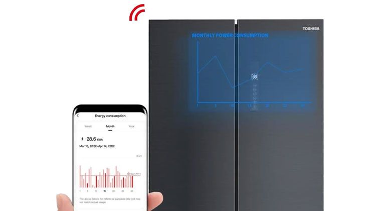 Tủ lạnh Toshiba inverter - Thống kê điện năng, phân tích thông minh