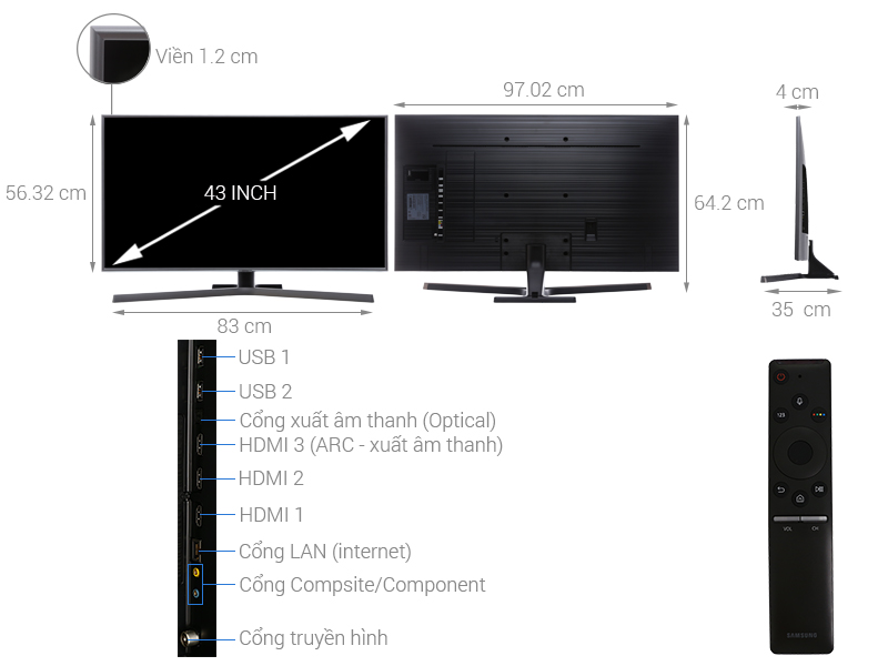 Smart Tivi Samsung 4K 43 inch UA43NU7400