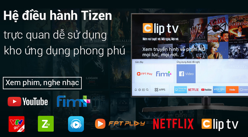 Hệ điều hành Tizen trên Smart Tivi Samsung 4K 43 inch UA43NU7400