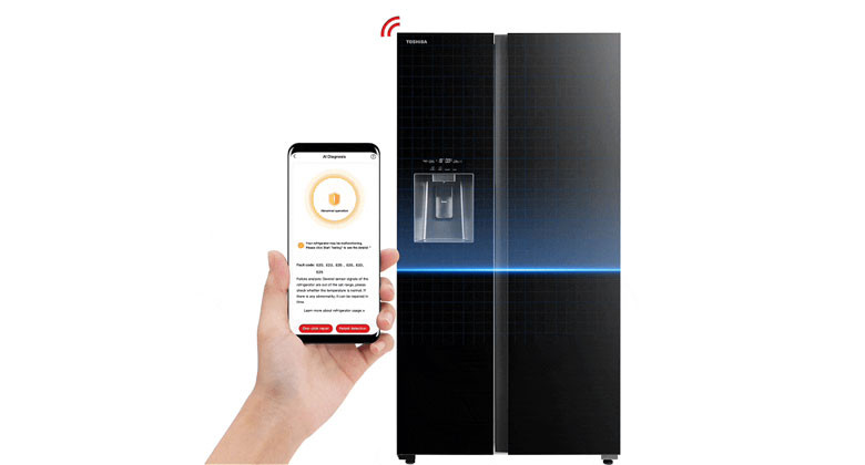 Tủ lạnh side by side Toshiba - Chẩn đoán bằng AI (trí tuệ nhân tạo)