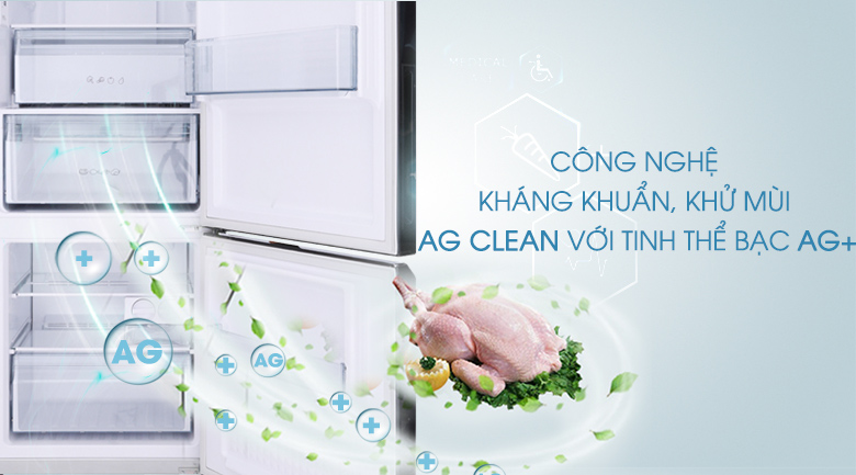 Công nghệ kháng khuẩn, khử mùi Ag Clean với tinh thể bạc Ag+ - Tủ lạnh Panasonic Inverter 322 lít NR-BC369QKV2