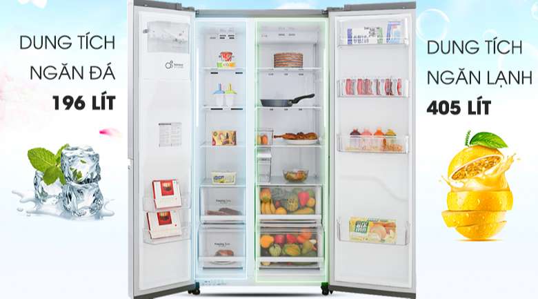 Dung tích - Tủ lạnh LG Inverter 601 lít GR-D247JDS