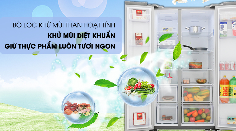Tủ lạnh Samsung inverter - Bộ lọc khử mùi than hoạt tính loại bỏ mùi hôi khó chịu, duy trì độ thơm ngon của thực phẩm