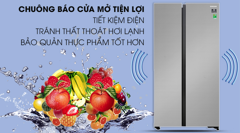 Tủ lạnh Samsung 647 lít - Chuông báo cửa mở tiện lợi, tránh lãng phí điện năng