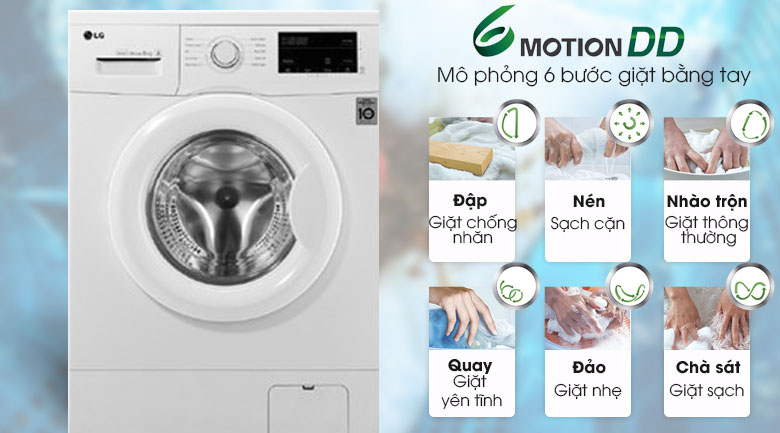 Giặt 6 chuyển động 6 Motion DD mô phỏng bàn tay con người bảo vệ cho quần áo được bền đẹp