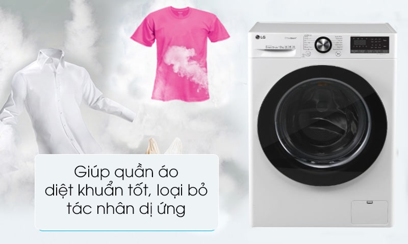 Diệt khuẩn, giảm tác nhân gây dị ứng hiệu quả với giặt nước nóng và giặt hơi nước