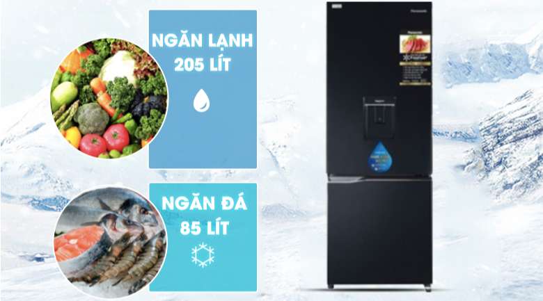 dung tích-Tủ lạnh Panasonic Inverter 290 lít NR-BV320WKVN