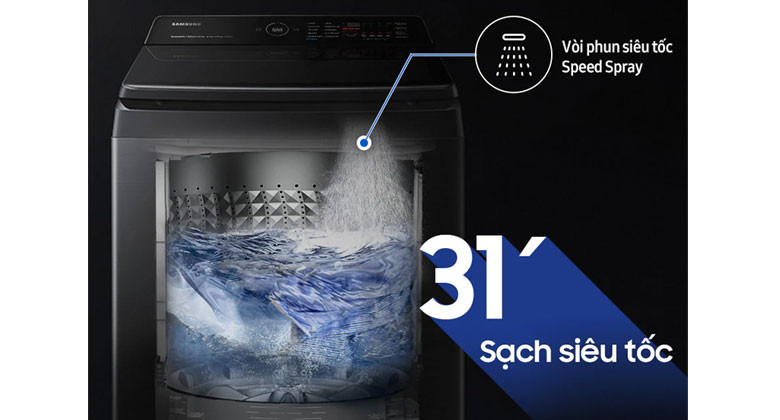 Máy giặt cửa trên Samsung 15kg - Vòi phun siêu tốc Speed Spray