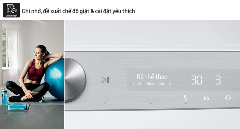 Samsung WW12CGP44DSBSV - Bảng điều khiển thông minh AI Control