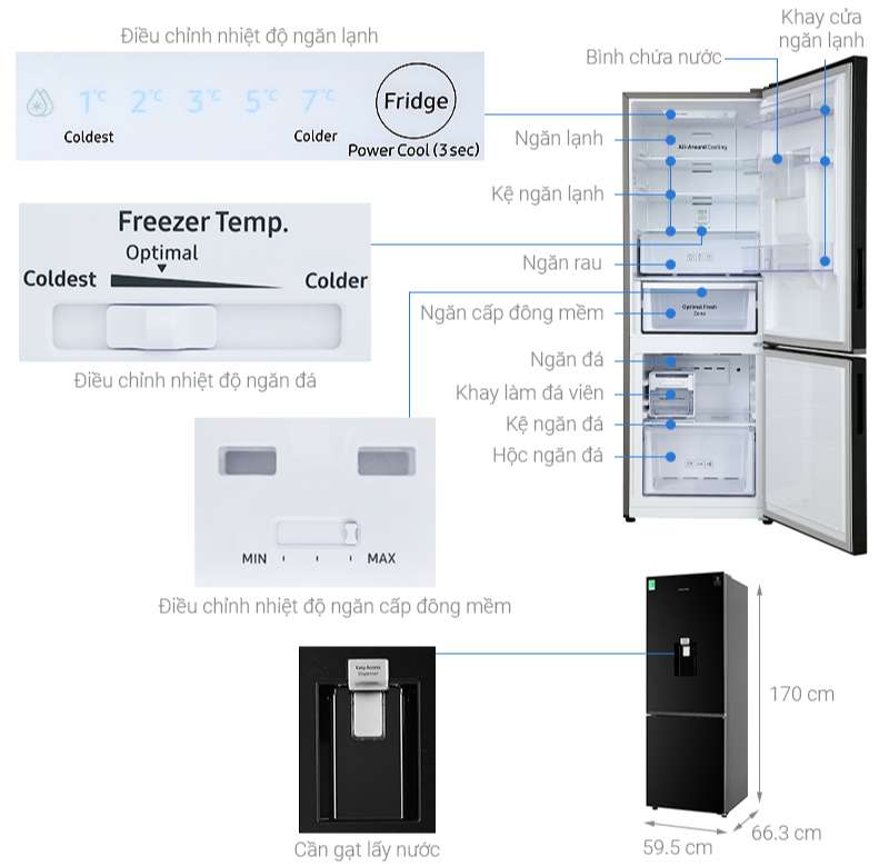 Thông số kỹ thuật Tủ lạnh Samsung Inverter 276 lít RB27N4170BU/SV