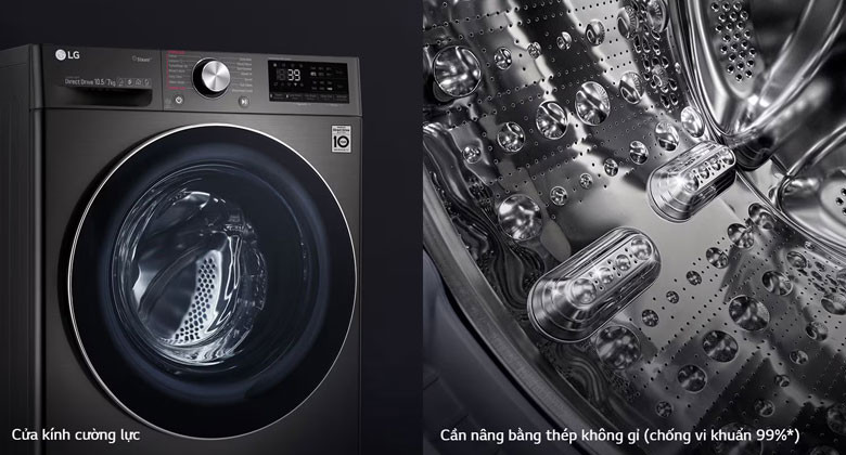 Máy giặt LG 9kg cửa ngang - Bền và sạch hơn